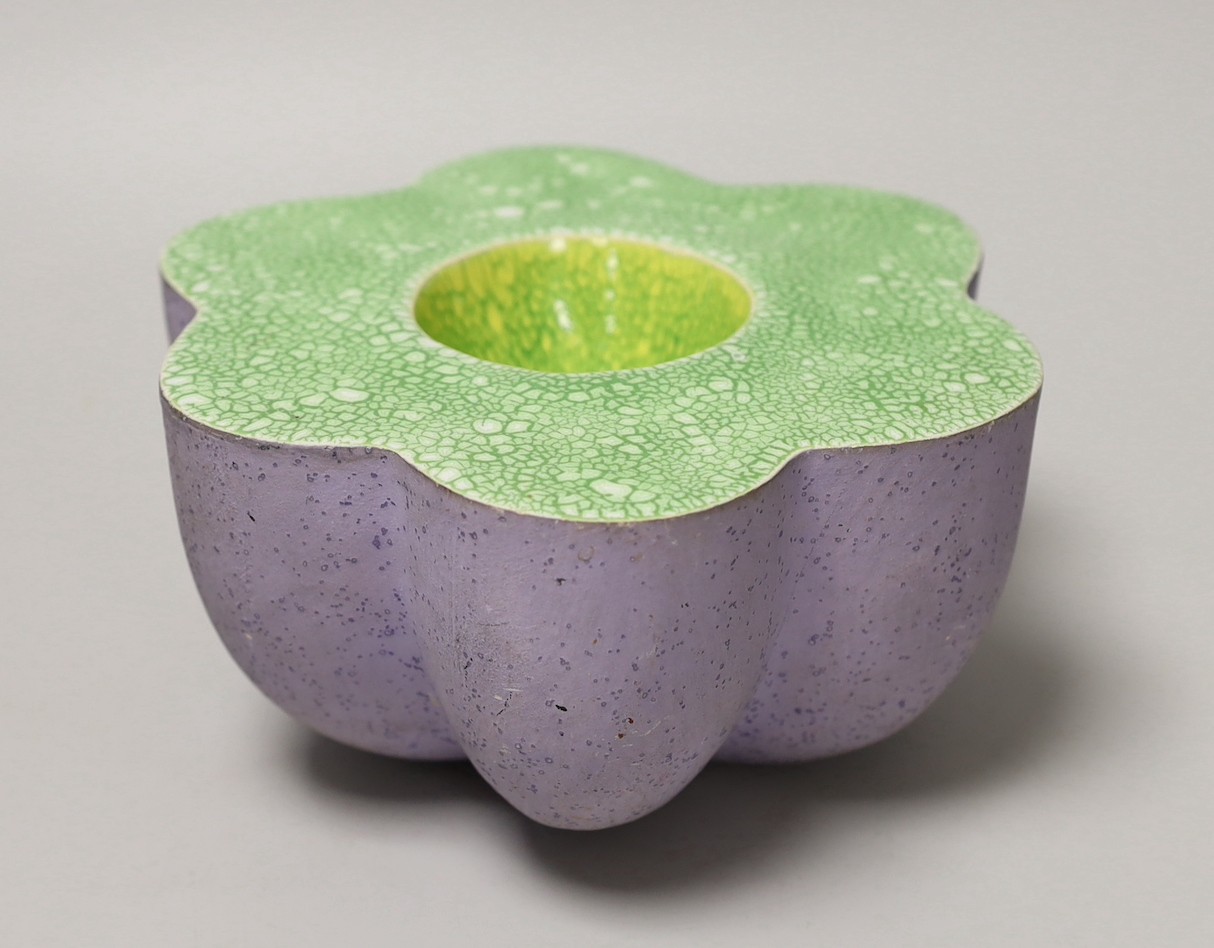 Kate Malone (b.1959), ceramic flower ornament. 9.5cm high